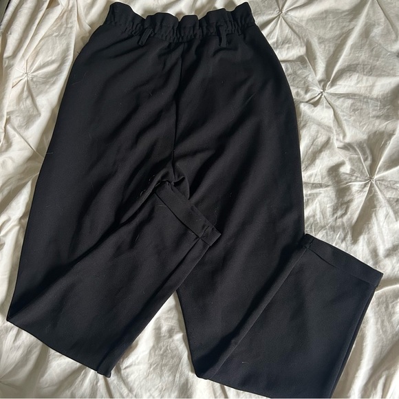 Ardene Womens XS Black Elastic Waist Cuffed Work Dress Pants With Beltloop - Picture 2 of 9